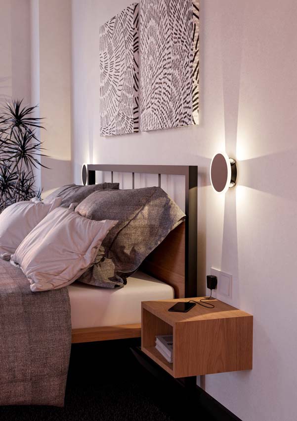 Applique murale - Noir - Ø17cm - Dimmable - LED - 1x12W - 3000K