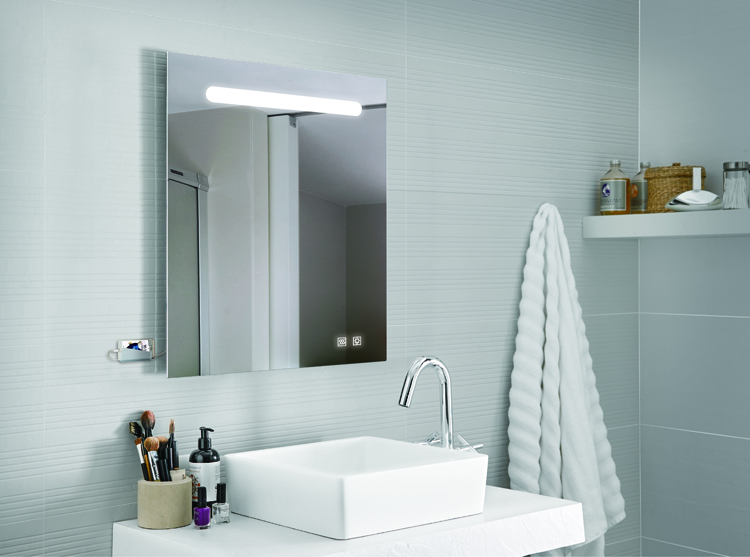 Spiegel Lina rechthoek LED + anti-condens + USB 60x80cm