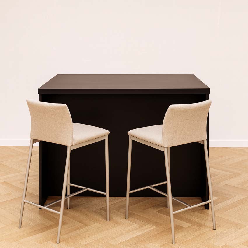 Cuisine île Plenti look de chêne/noir 124cm