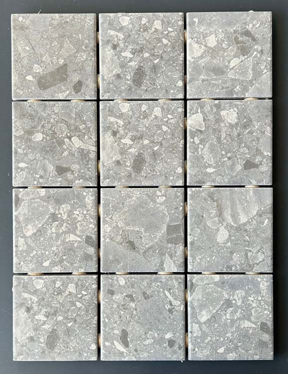 Mozaïek Terrazzo grijs mat 30x40cm