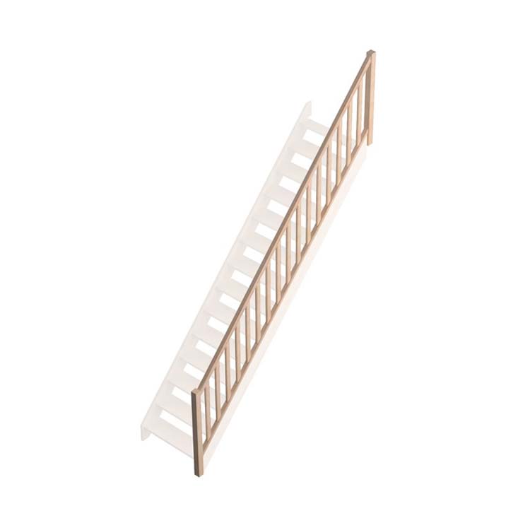 Main courante Berlin hêtre type A pour escalier avec quart de tour en haut