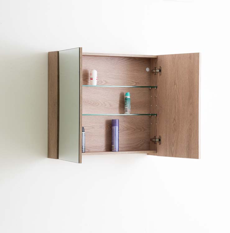 Armoire de toilette Brava chêne 80x70cm