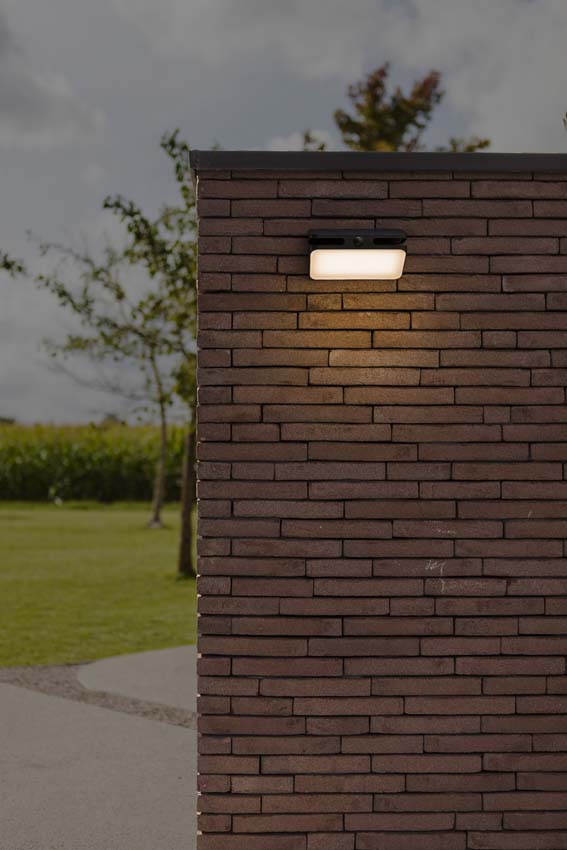 Applique murale d'extérieur Nox Solar - noir - dimmable - 8.6W - 4000K - IP54 - avec détecteur de mouvement