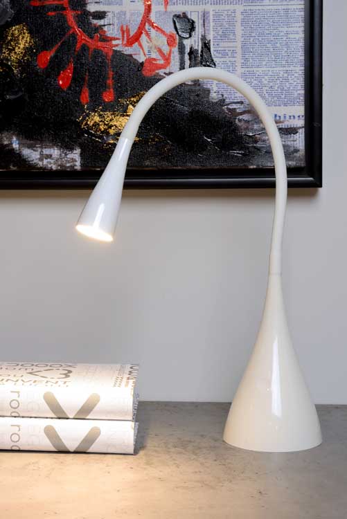 Lucide ZOZY - Bureaulamp - Ø 20 cm - LED Dimb. - 1x3W 3000K - Wit