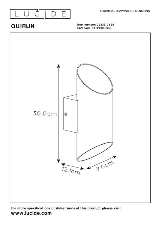 Applique murale - noir - Ø10cm - G9 - 40W