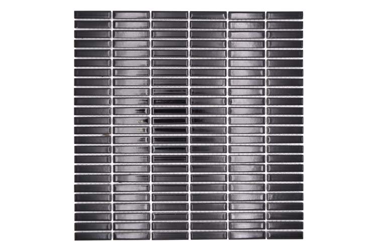 Mosaïque Finger 4 cm noire gloss 30 x 30 cm