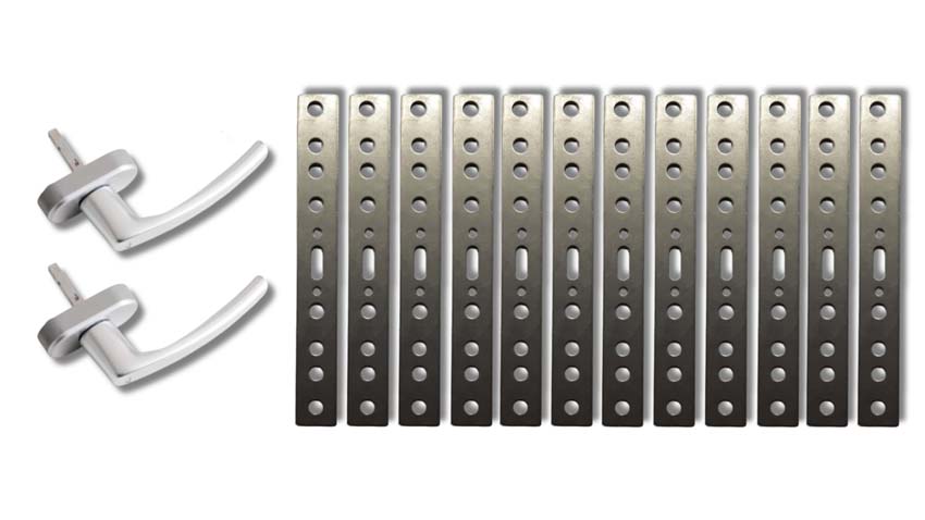 Toebehoren pvc ramen Deceuninck Elegant: 12 ankers + 2 kruk zilver