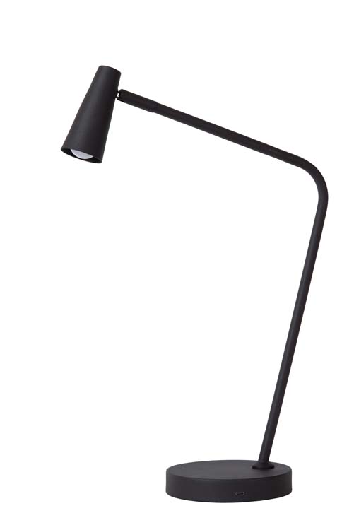 STIRLING - Lampadaire / lampe de lecture Rechargeable - Batterie - LED Dim. - 1x3W 2700K - 3 StepDim - Noir