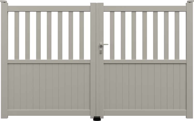 Portail battant Cadiz alu gris soie sur mesure droit