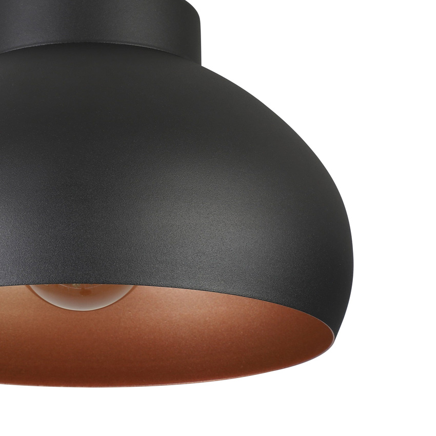 Plafonnier - noir/cuivre - Ø28cm - dimmable - E27 - 1x40W