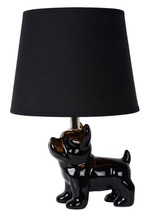 Lampe de table chien - noir - 21x21x31,5cm - E14 - 35W