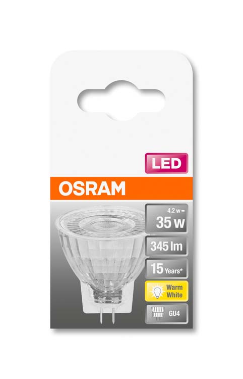 Lampe LED star MR11 GU4 4.2W blanc chaud