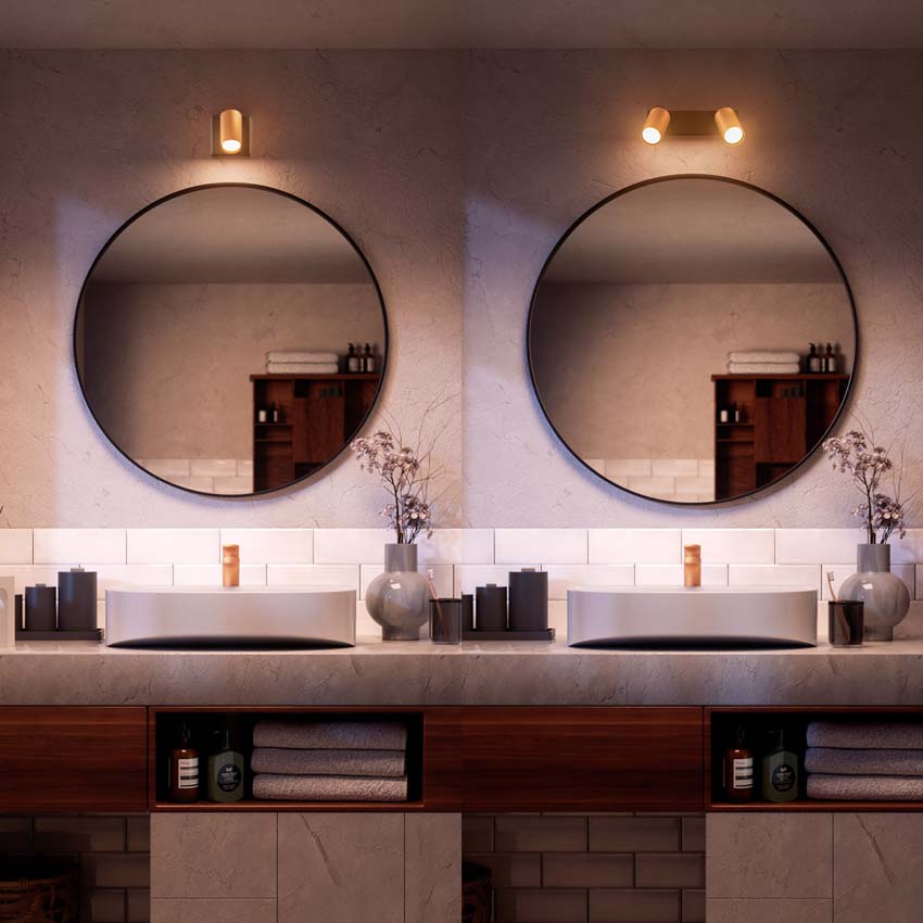 Spot plafond salle de bains or 3 spot retangle IP44