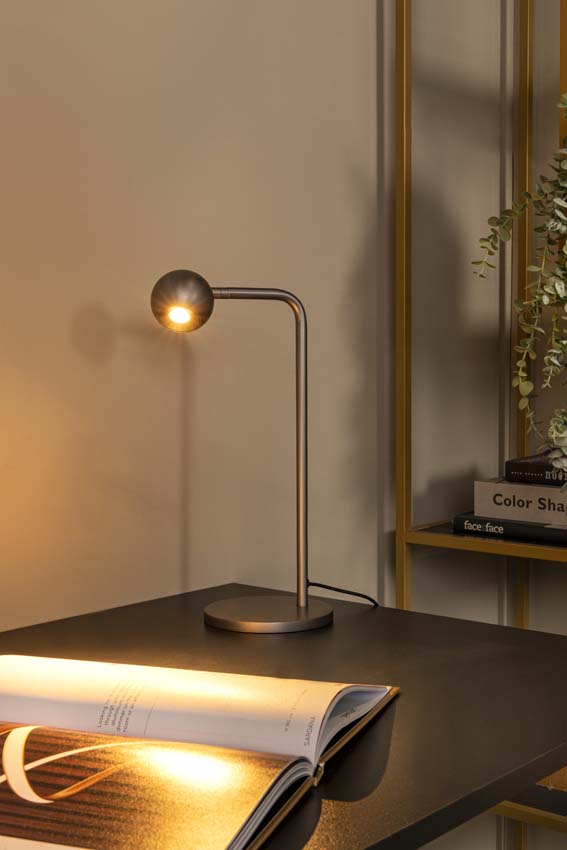 Lucide Premium Montana - Lampe de table - LED dimmable - 1x5W 2700K - Café
