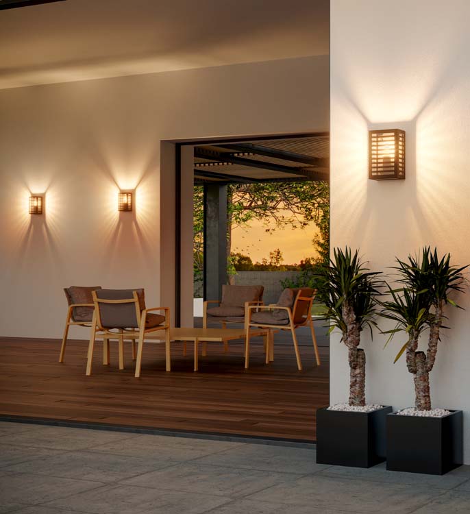 Applique murale - noire - 14x14x26cm - E27 - 1x60W