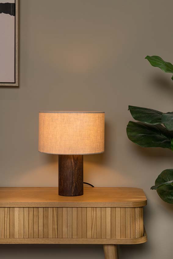 Lucide TACHINA - Lampe de table - 1xE27 - Naturel
