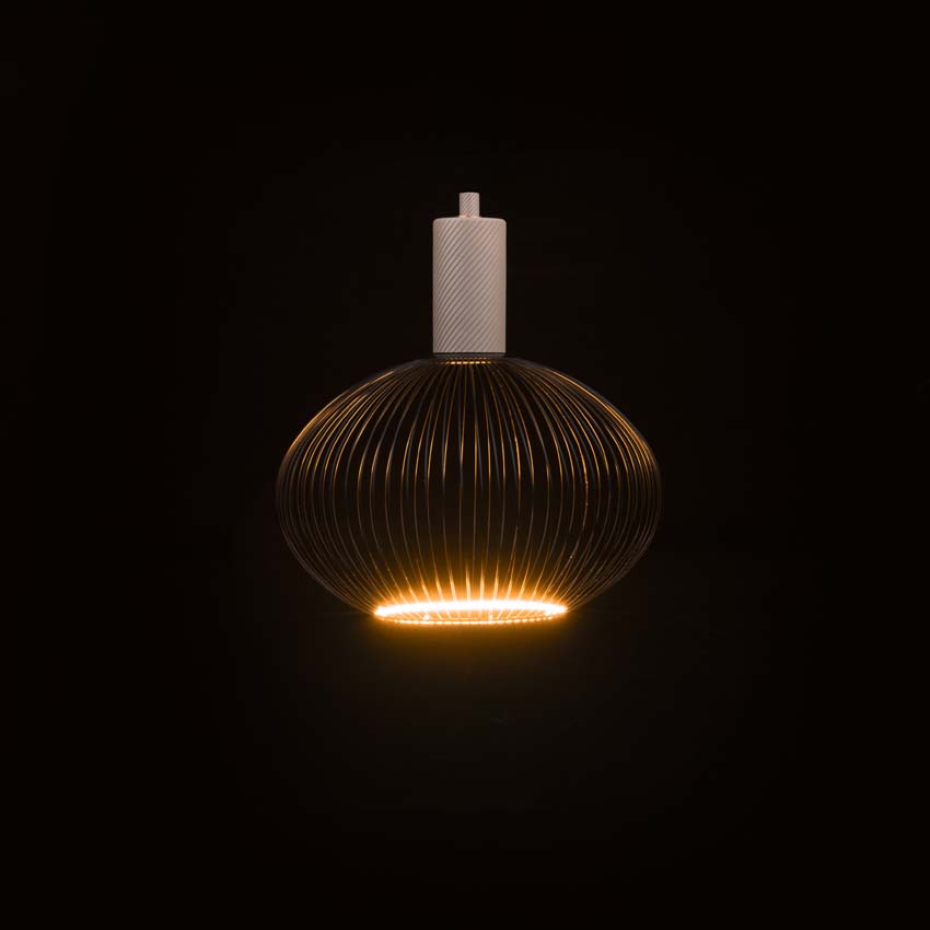 LED lamp floating Filo - E27 - zwart - 30cm - dimbaar - 6W - 330lm - 2200K - ovaal