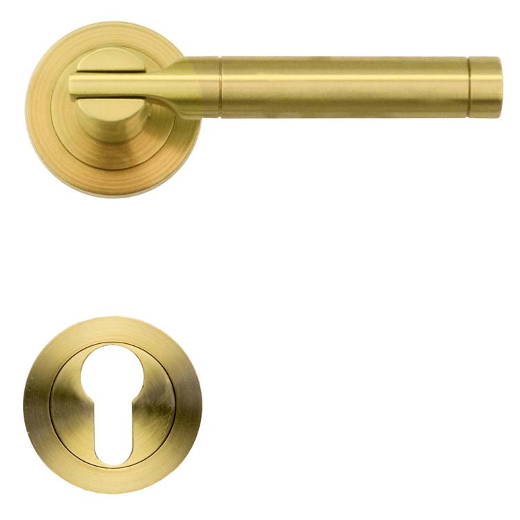 Poignée de porte pro catania cuivre mat rosace cylindre