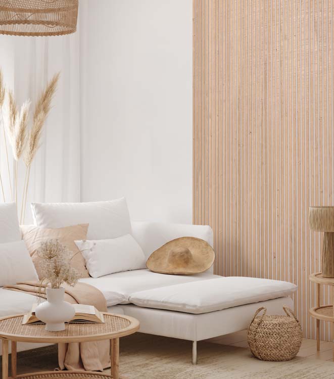 Decoratief wandpaneel Line up 20x300x2770 wit-naturel