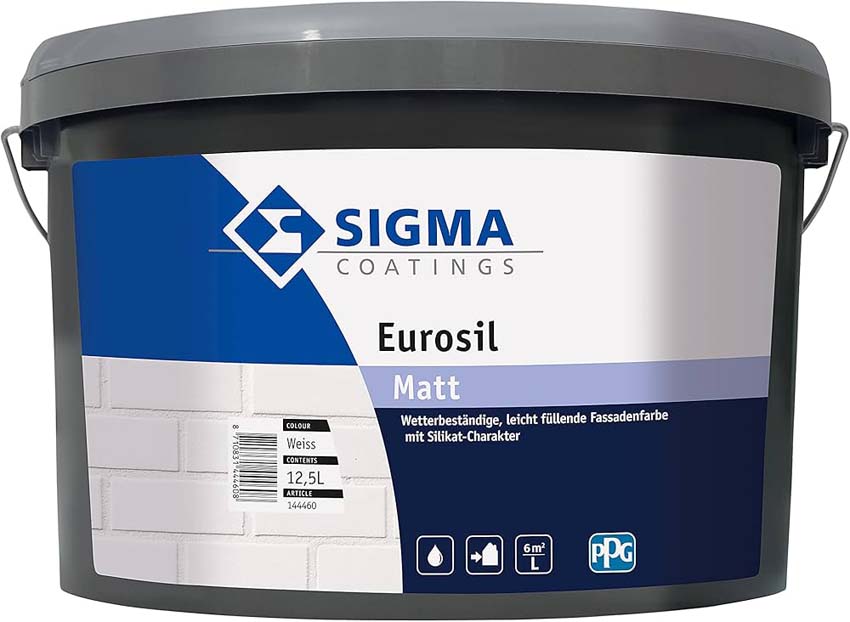 Peinture murale extérieure Sigma Eurosil 12,5 L à base de silicone