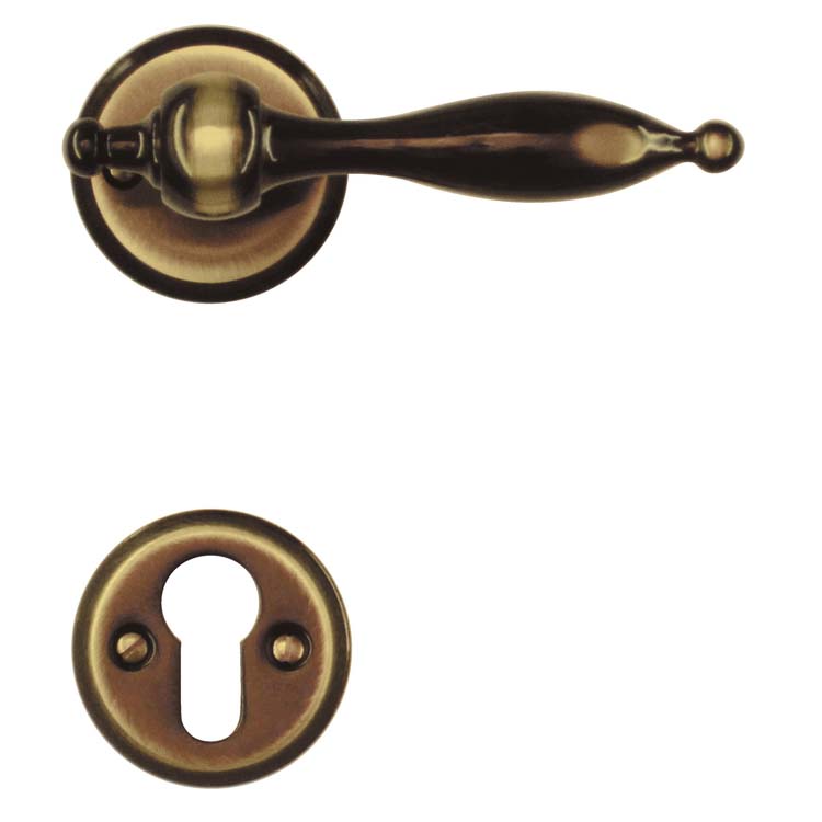 Poignée de porte adria bronze rosace cylindre
