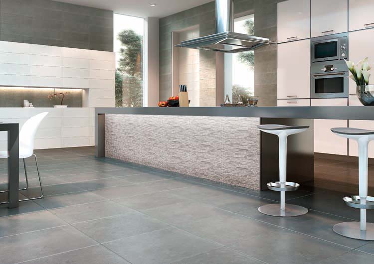 Carrelage mural Focus mat gris 25x50cm