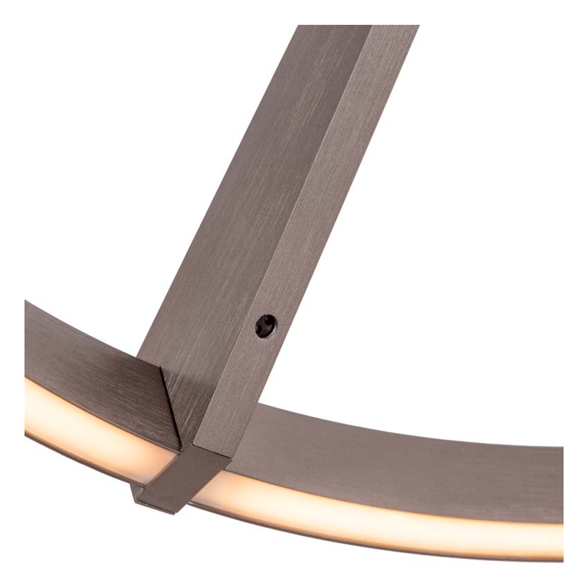 Lucide Premium Applause - Hanglamp - Ø60cm - LED Dimbaar - CCT - 1x32W 2700K/4000K - Handbewegingssensor - Grijs ijzer