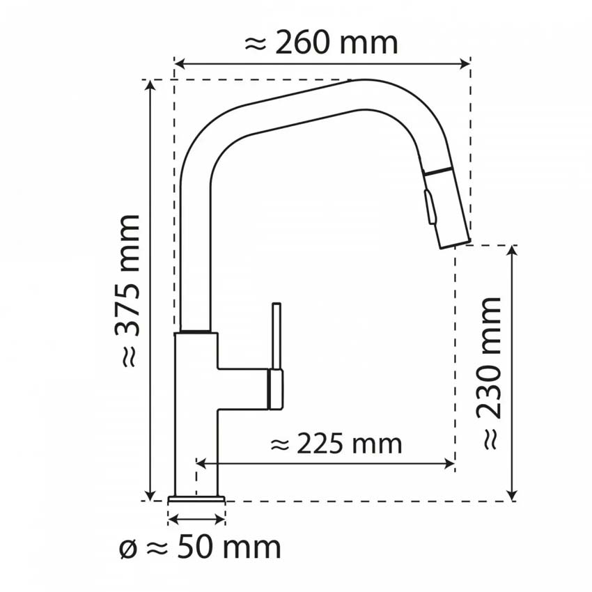 Robinet de cuisine Wasserwerk WK 13 Edge or mat avec bec extractible