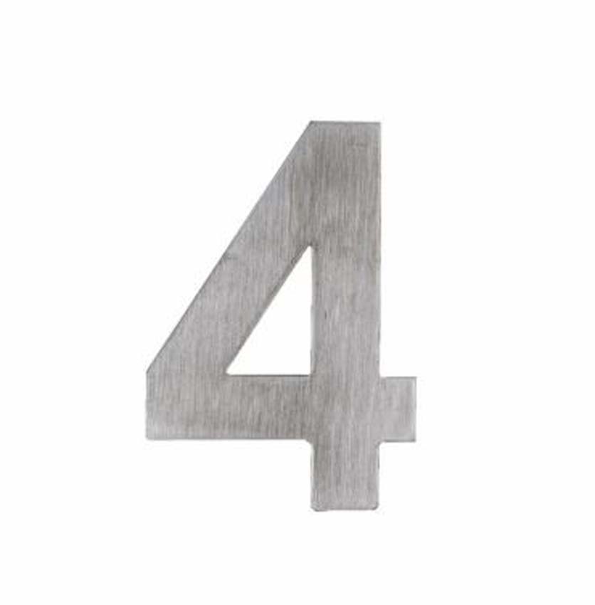 Huisnummer pro 4 inox plus 5cm zelfklevend