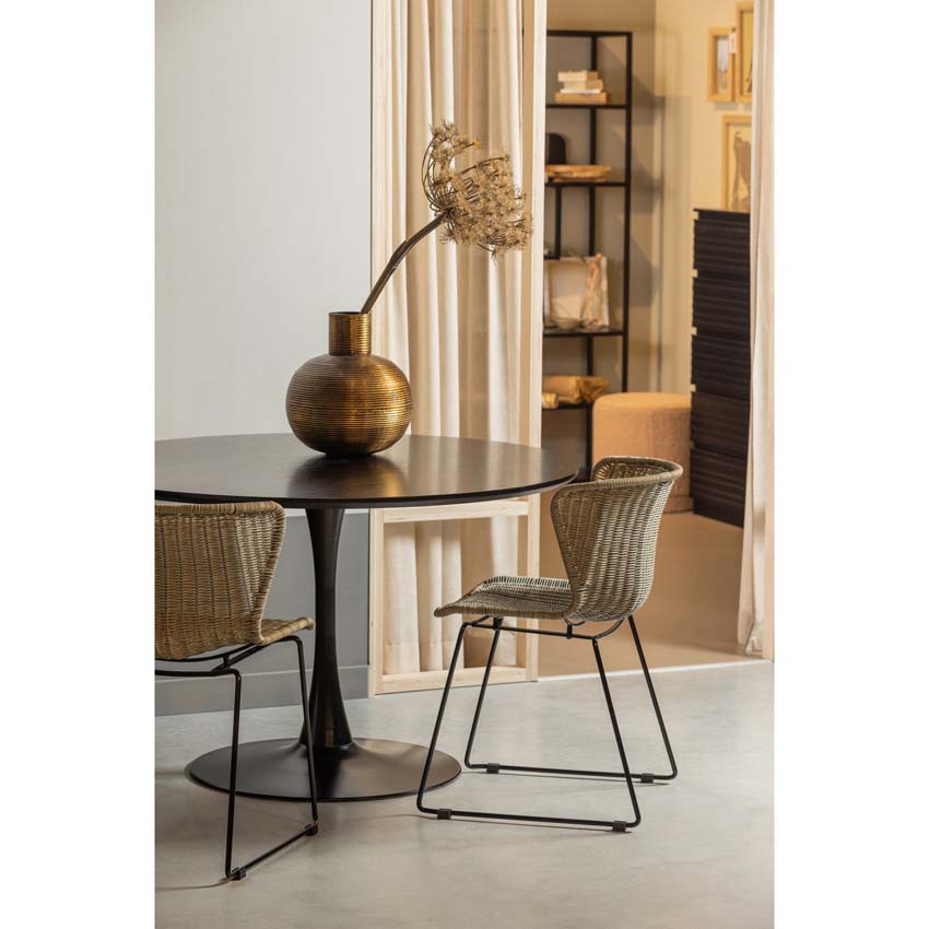 Table Tamara en MDF ronde noire Ø120cm