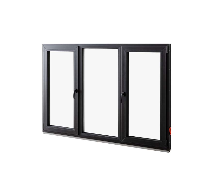 3-VAN Châssis oscillo-battant+fix pvc Elegant noir/noir B2100xH1400 mm