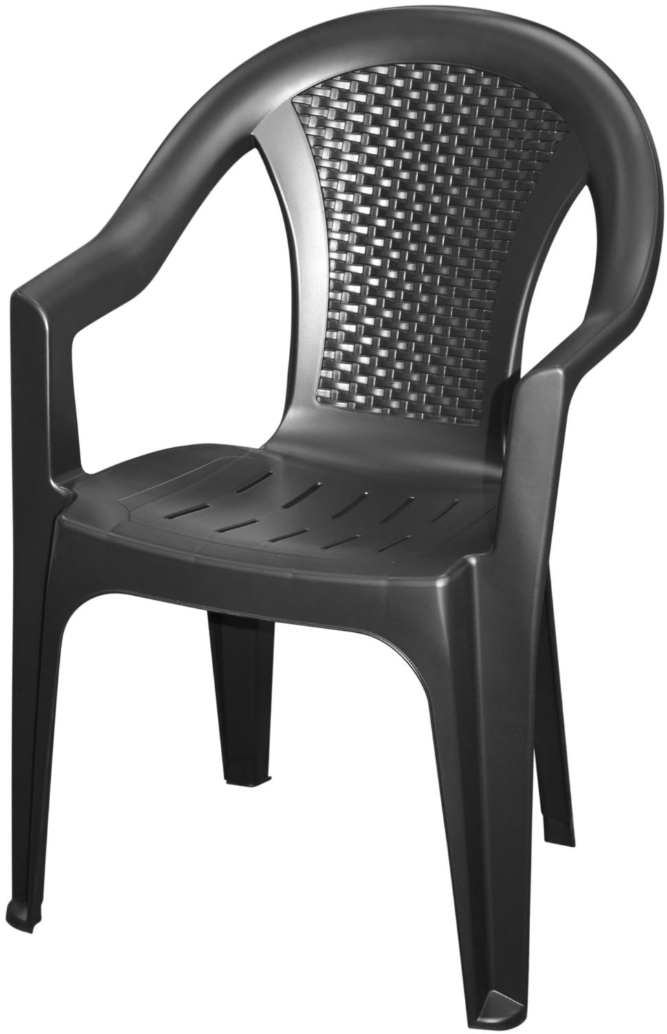 Chaise de jardin Schiba polypropylène noir 57x54,5x82cm