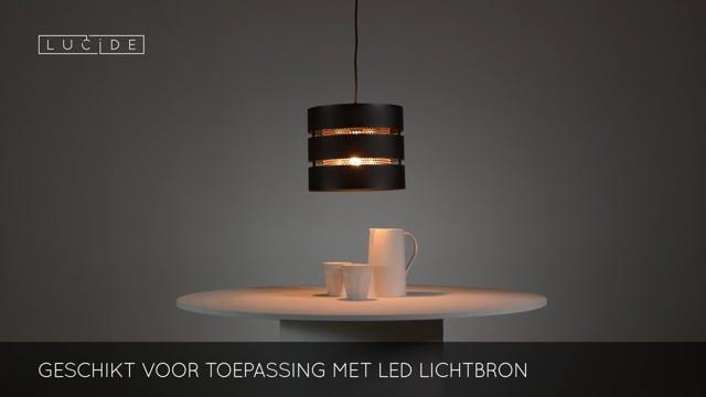 Lucide ROSAS - Hanglamp - Ø 26 cm - 1xE27 - Zwart Lucide ROSAS - Hanglamp - Ø 26 cm - 1xE27 - Zwart