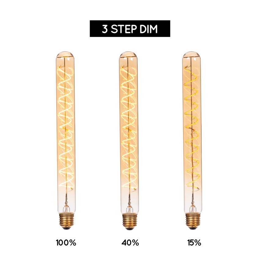 Lucide CT35 - Filament lamp - Ø3,5cm - LED 3 StepDimbaar (Memory) - E14 - 1x3W 2200K - Amber