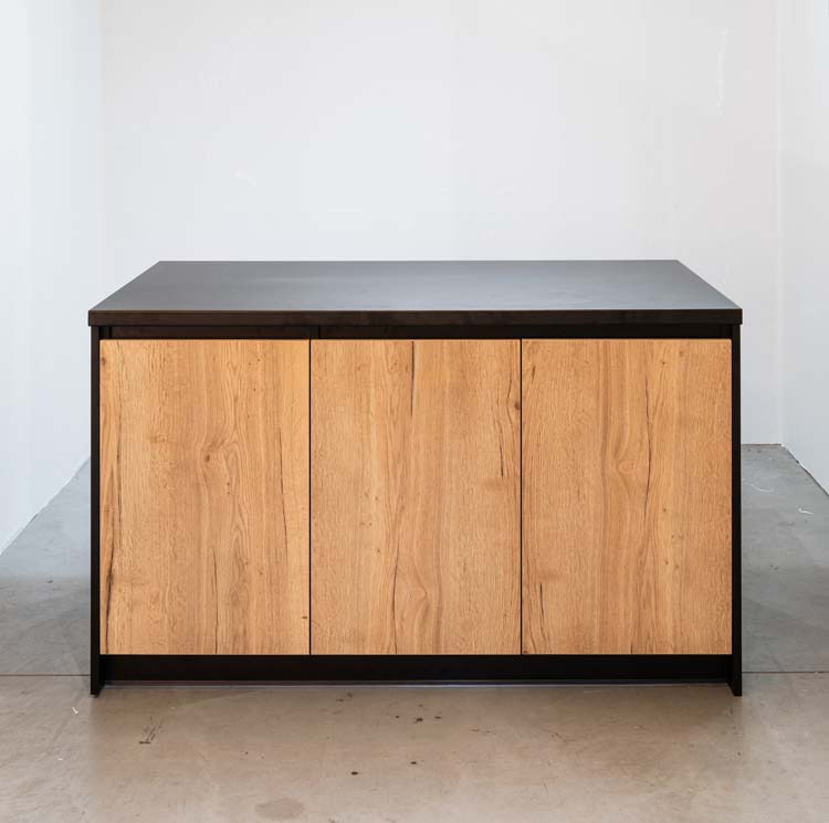 Keukeneiland Plenti eik/zwart 154,5 cm