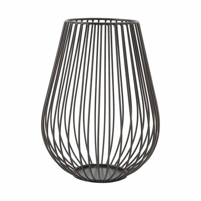 Bougeoir pour bougie chauffe-plat wire métal noir H22.5 cm