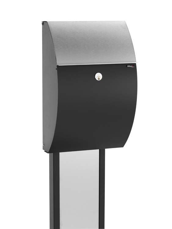 Brievenbus Aster 7000 zwart - rvs klep 51x32x19,5cm
