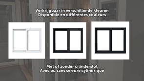 Schuifraam dubbel PVC zwart/zw B2250XH2100mm