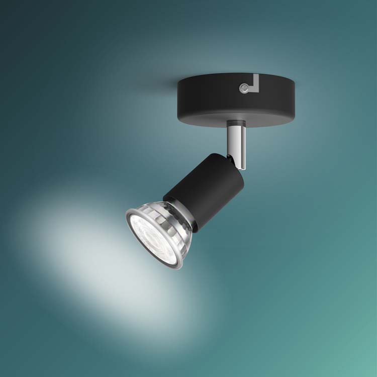 Spot en applique Single spot Noir 50W