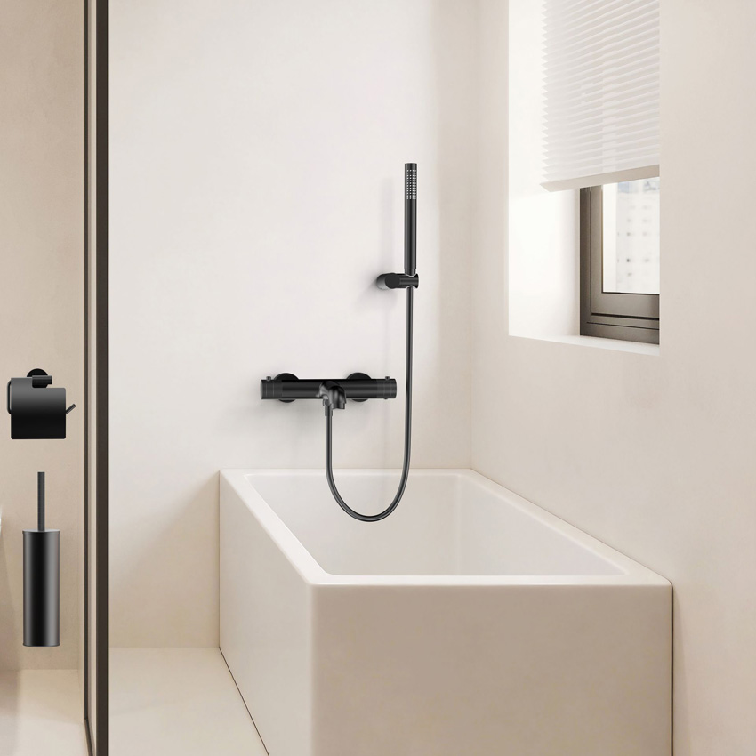 Robinet de baignoire Vera thermostatique noir mat