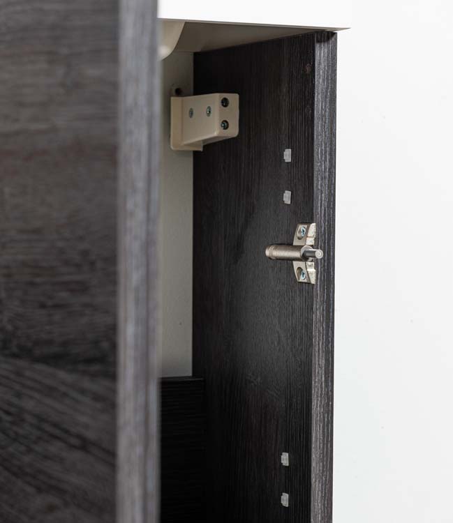 Toiletmeubel Dotan donkere eik wastafel wit 45x40x22cm