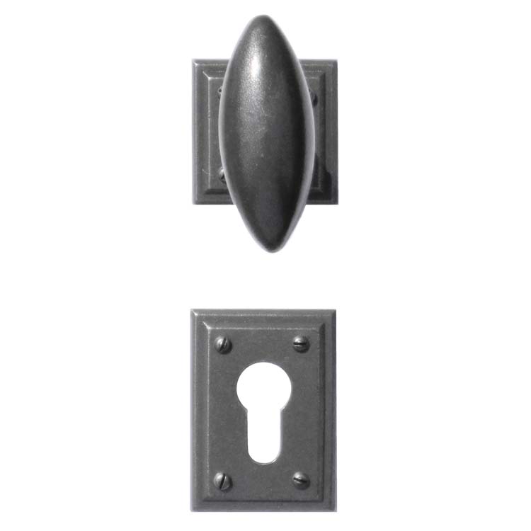 Poignée de porte pro lecce fer carré rosace cylindre
