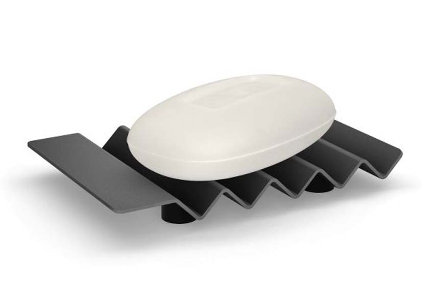 Zeepschaal Zack Opeta RVS zwart 14x9,5cm