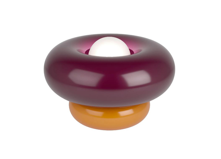Lampe de table - bordeaux/orange - Ø25x15cm - dimmable - E27 - 1x60W