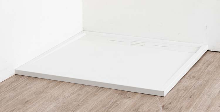 Receveur de douche Moana SMC blanc mat aspect ardoise 90x90cm