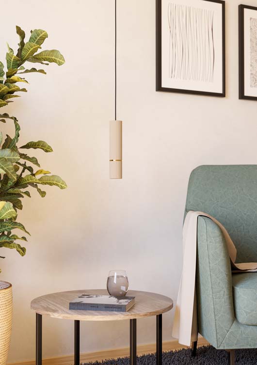 Luminaire suspendu sable 1 lampe incl LED lampe 345 lumes