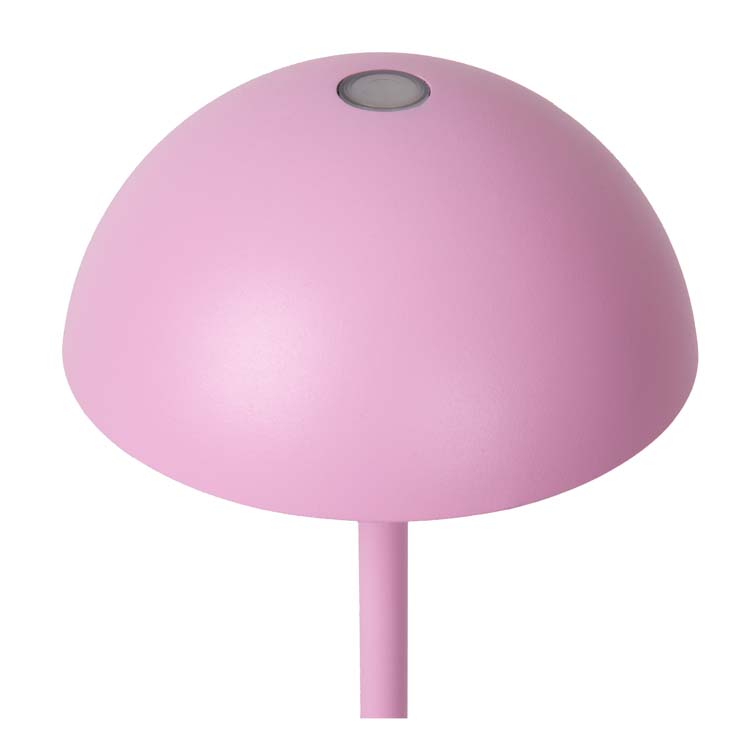 Lucide JOY - Oplaadbare Tafellamp Buiten - Accu/Batterij - Ø 12 cm - LED Dimb. - 1x1,5W 3000K - IP54 - Roze