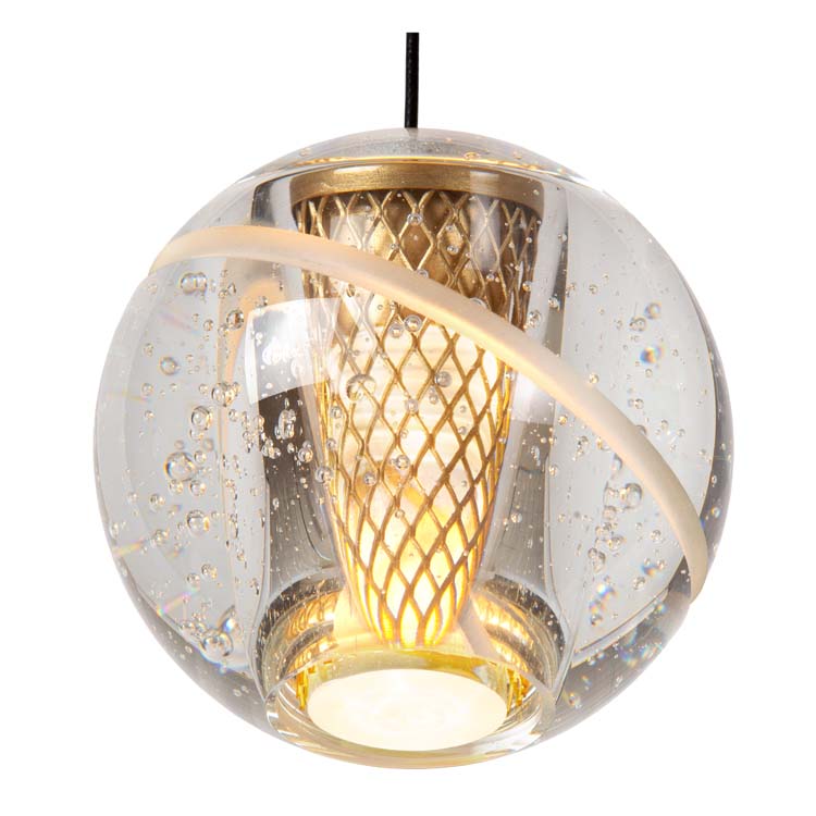 Lucide DILENKO - Suspension - LED Dim. - 5x3,5W 2700K - Or Mat / Laiton