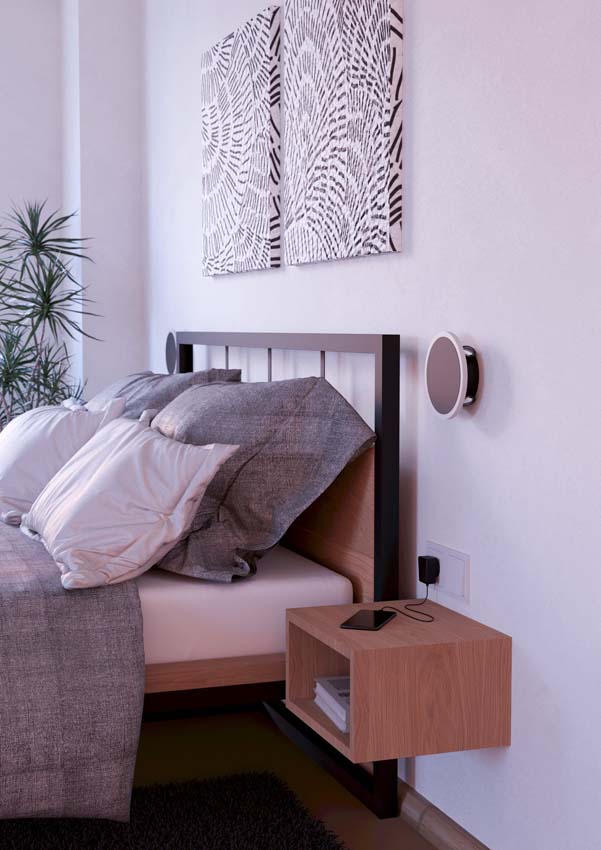 Applique murale - Noir - Ø17cm - Dimmable - LED - 1x12W - 3000K