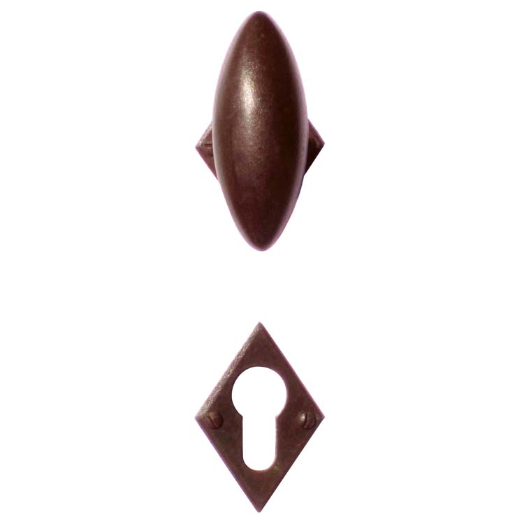 Poignée de porte pro lecce rouille carreau rosace cylindre